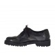 Zapato oxford para mujer con cordones en piel cepillada gris y negra tacon 3 - Tallas disponibles:  32, 33
