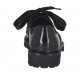 Zapato oxford para mujer con cordones en piel cepillada gris y negra tacon 3 - Tallas disponibles:  32, 33