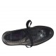 Zapato oxford para mujer con cordones en piel cepillada gris y negra tacon 3 - Tallas disponibles:  32, 33