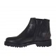 Bottines pour femmes avec élastique et fermeture éclair en cuir noir et cuir verni bordeaux talon 3 - Pointures disponibles:  32