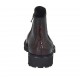 Woman's ankle boot with elastic band and zipper in black leather and maroon patent leather heel 3 - Available sizes:  32
