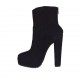 Stivaletto da donna con cerniera e plateau in camoscio nero con tacco 13 - Misure disponibili: 42
