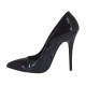 Woman's pointy pump in black patent leather heel 10 - Available sizes:  42