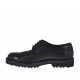 Zapato derby con cordones y decoraciones Brogue para hombre en piel y piel cepillada negra - Tallas disponibles:  36, 48, 50