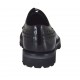 Zapato derby con cordones y decoraciones Brogue para hombre en piel y piel cepillada negra - Tallas disponibles:  36, 48, 50