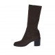 Botas para mujer en gamuza y material elastico marron con tacon 6 - Tallas disponibles:  42