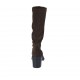 Bottes pour femmes en daim et matériau élastique marron talon 6 - Pointures disponibles:  42