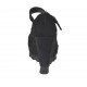 Woman's strap pump with wedge and platform in black nubuck leather wegde heel 9  - Available sizes:  42, 43, 45