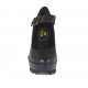 Decolté da donna con cinturino, zeppa e plateau in pelle nera zeppa 9 - Misure disponibili: 42, 43