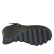 Zapato de salon para mujeres con correa, cuña y plataforma en piel negra cuña 9 - Tallas disponibles:  42, 43