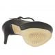 Decolté da donna con cinturino e plateau in pelle nera con tacco 13 - Misure disponibili: 31
