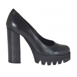 Decolté da donna in pelle nera tacco 10 - Misure disponibili: 32