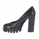 Decolté da donna in pelle nera tacco 10 - Misure disponibili: 32