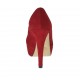 Decolté da donna con plateau in camoscio rosso tacco 10 - Misure disponibili: 31