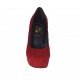 Decolté da donna con plateau in camoscio rosso tacco 10 - Misure disponibili: 31