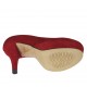Decolté da donna con plateau in camoscio rosso tacco 10 - Misure disponibili: 31