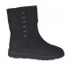 Bottines pour femmes avec goujons en cuir nabuk noir talon compensé 3 - Pointures disponibles:  33