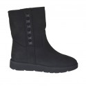 Stivaletto da donna con borchie in nabuk nero zeppa 3