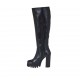 Damenstiefel mit Rei?verschluss aus schwarzem Leder Absatz 10 - Verfügbare Größen:  31