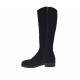 Woman's boot with zipper and buckle in black suede heel 3 - Available sizes:  33