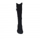 Woman's boot with zipper and buckle in black suede heel 3 - Available sizes:  33
