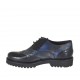Oxfordschuh mit Schnürsenkel für Damen aus schwarzem und blauem bedrucktem Leder mit Marmoreffekt Absatz 3 - Verfügbare Größen:  44