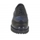 Zapato oxford para mujer con cordones en piel negra y imprimida con efecto marmolado azul con tacon 3 - Tallas disponibles:  44
