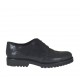 Zapato derby para mujer con cordones en piel imprimida a mosaico negra tacon 3 - Tallas disponibles:  44, 45