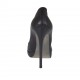 Woman's pump in black leather with platform and heel 12 - Available sizes:  32