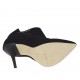 Zapato para mujer con cremallera y estrases en gamuza negra tacon 10 - Tallas disponibles:  32