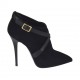 Chaussures pour femmes avec fermeture éclair et boucle en daim et cuir noir talon 10 - Pointures disponibles:  42