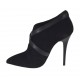 Zapato para mujer con cremallera y hebilla en gamuza y piel negra tacon 10 - Tallas disponibles:  42