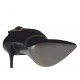 Zapato para mujer con cremallera y hebilla en gamuza y piel negra tacon 10 - Tallas disponibles:  42