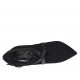 Zapato para mujer con cremallera y hebilla en gamuza y piel negra tacon 10 - Tallas disponibles:  42