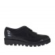 Zapato derby para mujer con cordones en charol negro cuña 3 - Tallas disponibles:  44