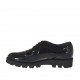 Zapato derby para mujer con cordones en charol negro cuña 3 - Tallas disponibles:  44