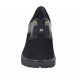 Zapato cerrado para mujer con elastico y piedras en gamuza y charol negro tacon 6 - Tallas disponibles:  42