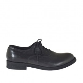 Oxfordschuh mit Schnürsenkeln für Herren aus schwarzem Leder - Verfügbare Größen:  36, 38, 48, 50