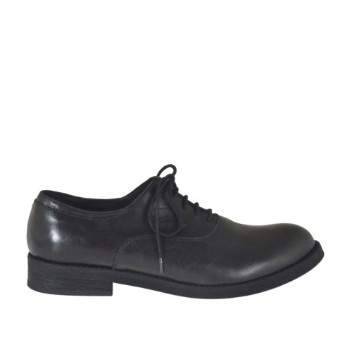 Oxfordschuh mit Schnürsenkeln für Herren aus schwarzem Leder - Verfügbare Größen:  36, 38, 48, 50