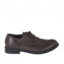 Oxfordschuh mit Schnürsenkeln für Herren aus brauem Leder