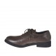 Chaussure richelieu à lacets pour hommes en cuir marron - Pointures disponibles:  37, 38, 47, 48, 49
