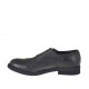 Eleganter Herrenschuh mit Kappe und zwei Schnallen aus schwarzem Leder - Verfügbare Größen:  37, 38, 50