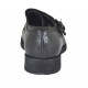 Eleganter Herrenschuh mit Kappe und zwei Schnallen aus schwarzem Leder - Verfügbare Größen:  37, 38, 50