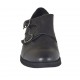 Eleganter Herrenschuh mit Kappe und zwei Schnallen aus schwarzem Leder - Verfügbare Größen:  37, 38, 50