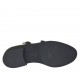Men's elegant shoe with captoe and two buckles in black leather - Available sizes:  37, 38, 50