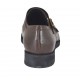 Eleganter Herrenschuh mit Kappe und zwei Schnallen aus braunem Leder - Verfügbare Größen:  36, 37, 38, 48, 50