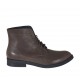 Men's laced ankle boot in brown leather - Available sizes:  37, 49, 50