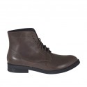 Bottines à lacets pour hommes en cuir marron