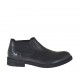 Man's highfronted shoe with rubber bands in black leather  - Available sizes:  37, 38, 48