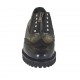 Chaussure pour femmes avec fermeture èclair, elastiques et goujons en cuir brossé noir et cuir imprimé lamé or talon 3 - Pointures disponibles:  43
